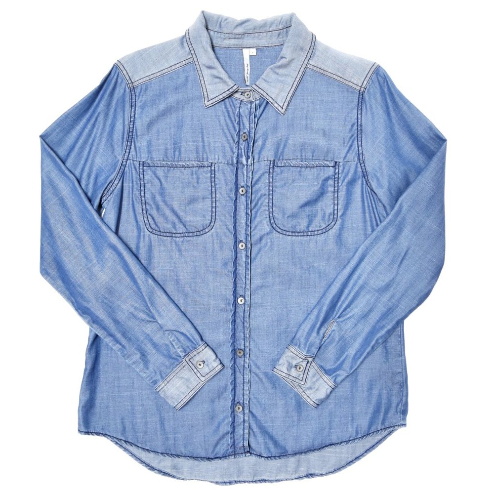 Michael Stars | Chambray Long Sleeve Button Large